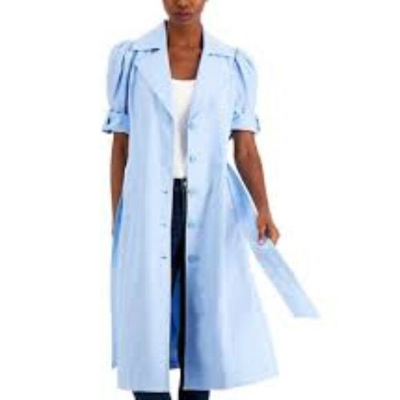 INC Women's Short-Sleeve Puff-Shoulder Jacket in Dutch Canal Size XS NWT - Picture 1 of 6